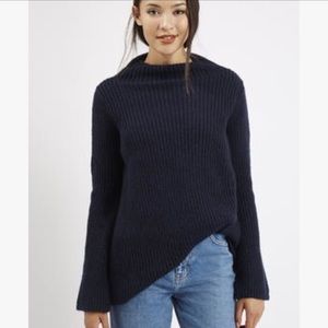 Topshop Ribbed Funnel Neck Sweater